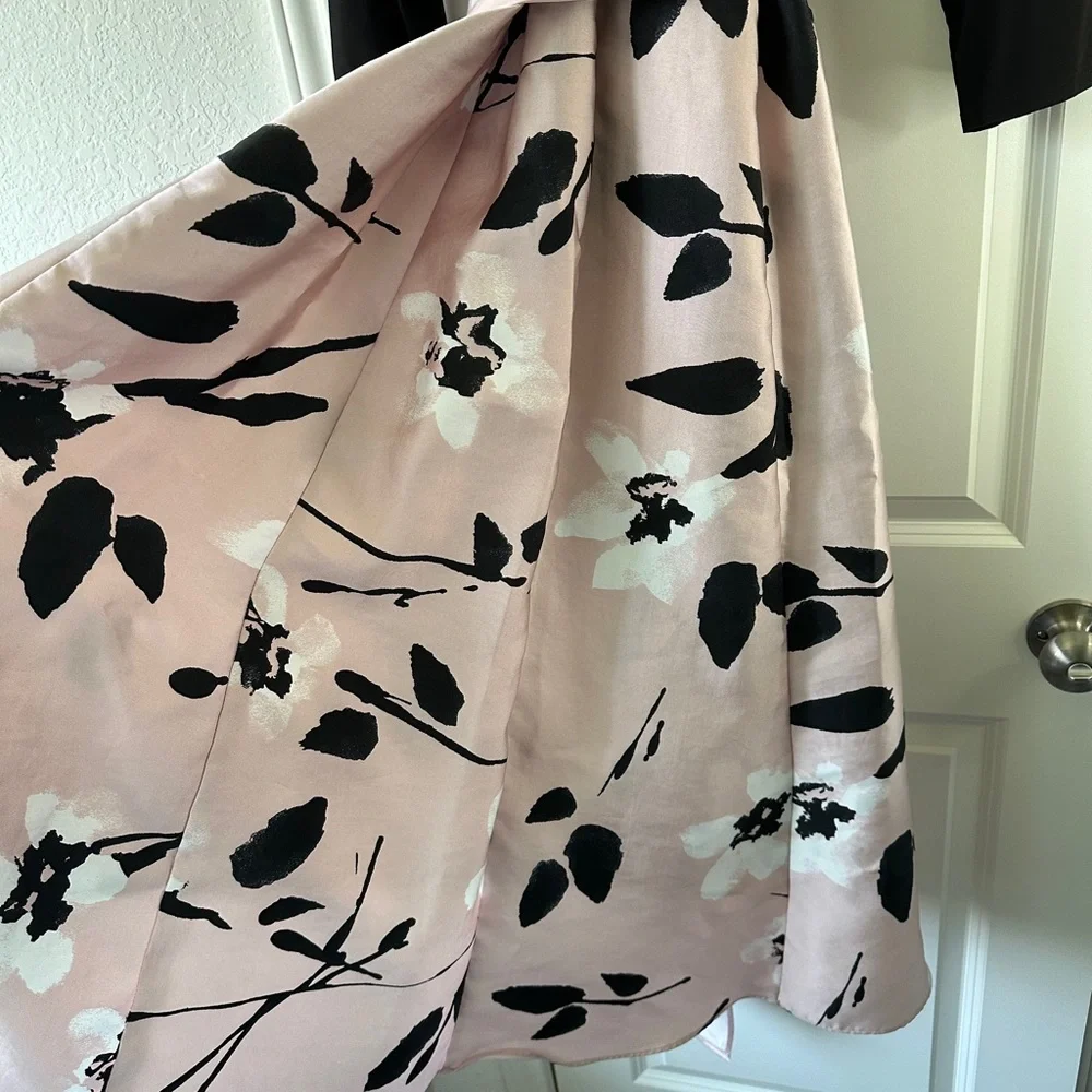 R&M Richards Black and Pink Floral Dress - Picture 6 of 7